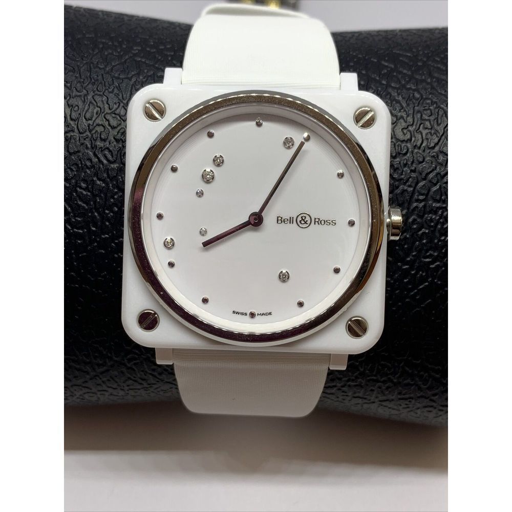Bell & Ross Aviation Instruments BRS-EW-CE/SF Unisex White Band Analog Watch HE5